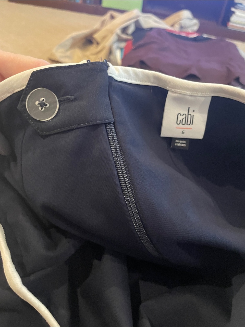CAbi Navy Skort with White Piping - Picture 5 of 6